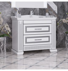 Тумба с раковиной Opadiris Оникс 100 серебро