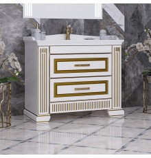 Тумба с раковиной Opadiris Оникс 100 золото