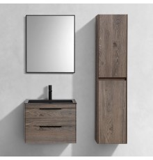 Мебель для ванной комнаты Vincea Chiara 2D 60, 2 ящика, темный дуб, с черной раковиной