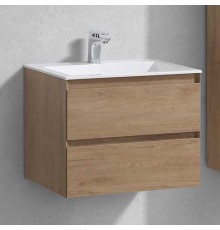 Тумба с раковиной Vincea Luka 60 2 ящика, натуральный дуб
