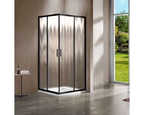 Душевой уголок Vincea Garda VSS-1G900CHB 90x90, профиль чёрный, стекло шиншилла