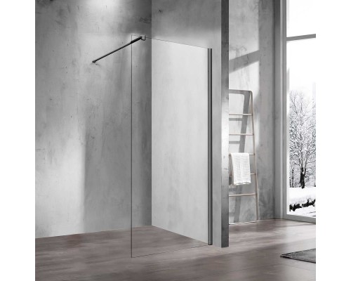 Душевая перегородка Vincea Walk-in VSW-1H900CLGM 90 см, профиль вороненая сталь, стекло прозрачное