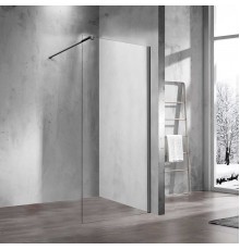 Душевая перегородка Vincea Walk-in VSW-1H100CLGM 100 см, профиль вороненая сталь, стекло прозрачное