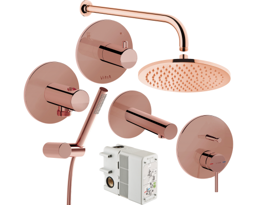 Душевой комплект VitrA Origin A49285EXP С ВНУТРЕННЕЙ ЧАСТЬЮ, медь