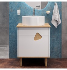 Тумба с раковиной VOQ Sense 60 ultra white natural oak