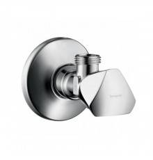 Hansgrohe E Угловой вентиль с рукояткой, подключение 1/2, отвод 3/8, цвет: хром. 13902000