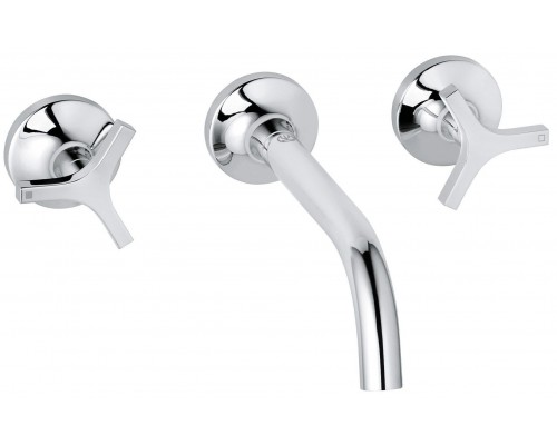 Kludi 20 144 0539 Nova Fonte Déco Смеситель для раковины 180 мм, настен., на 3 отв., 90°, Комплект 201440539