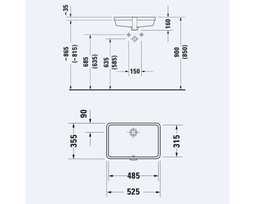 Duravit Vero Раковина 48.5х31.5см., встраиваемая, без отв., WonderGliss, цвет: белый. 03304800001 Duravit Vero Раковина 48.5х31.5см., встраиваемая, без отв., WonderGliss, цвет: белый. 03304800001