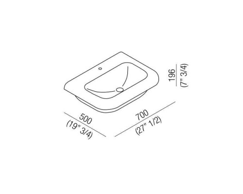 Agape Ottocento Раковина 70х50х19.6 см, 1 отв., цвет: темно-серый. ACER07661RZG *1