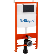 Комплект BelBagno BB026/BB084NERO с кнопкой смыва черная матовая