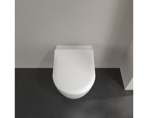 VilleroyBoch Avento Сиденье для унитаза, с микролифтом, тонкое, цвет: белый/нержавеющая сталь. 9M87S101 VilleroyBoch Avento Сиденье для унитаза, с микролифтом, тонкое, цвет: белый/нержавеющая сталь. 9M87S101