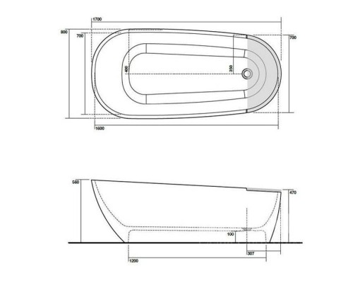 Kerasan Aquatech Ванна отдельностоящая 170х70см., цвет: белый. 375001 Kerasan Aquatech Ванна отдельностоящая 170х70см., цвет: белый. 375001