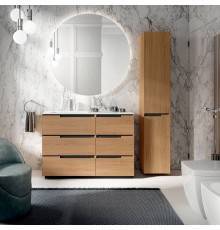 Oasis Profilo Композиция №18 Комплект мебели 120х46х h220см., напольный, цвет: Sand Oak/белый матовый/хром.