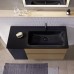 Burgbad Accura Комплект мебели 111.7х49х61.2см., 2 ящика, 1 стеклянная дверца слева Антрацит, в комплекте с черной матовой раковиной, цвет: Eiche natur. SGVI111R F6077 C0038,  SIIV080