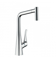 Hansgrohe Metris Смеситель  для кухни на 1 отв, поворотный и выдвижной излив 2jet, цвет: хром. 14820000
