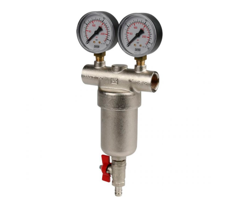 Фильтр сетчатый Itap муфтовый с 2 манометрами и спускником ART 189 1  28370