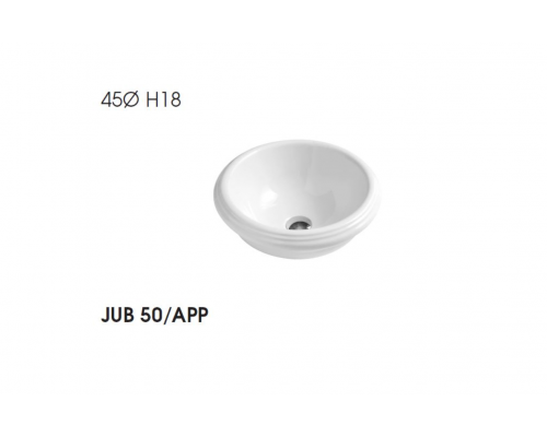Azzurra Jubilaeum Раковина накладная круглая 45xH18 см, без отв., цвет: Bianco lucido. JULA04518000BI/(JUB50/APP bi)*0 Azzurra Jubilaeum Раковина накладная круглая 45xH18 см, без отв., цвет: Bianco lucido. JULA04518000BI/(JUB50/APP bi)*0