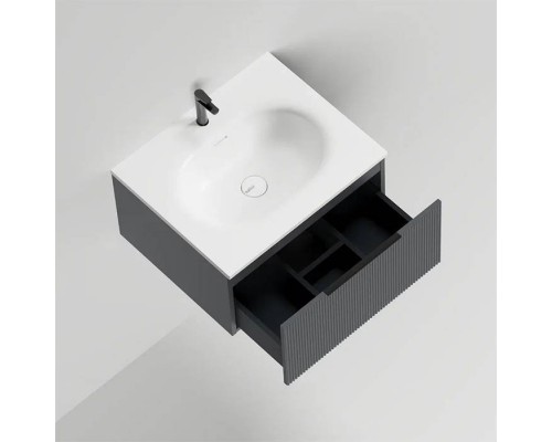 Salini Touch Тумба подвесная 60х50х32см., с раковиной, 1 ящик, верт. фрез., цвет: Anthracite. T600V1AON203