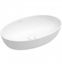 VilleroyBoch Artis Раковина 61х42х12.5см., накладная, без отв., без перелива, TitanCeram, цвет: альпийский белый. 41986101