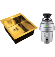 Комплект Мойка кухонная Zorg Light ZL R 450510 BRONZE + Измельчитель Inox D ZR-38 D
