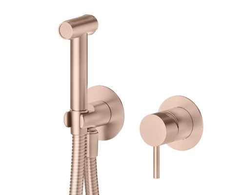 Newform X-Steel 316 Смеситель с гигиеническим душем, держатель, шланг 120 см, наружная часть (для 27852) цвет: PVD Brushed copper bronze. 69681EX.59.067