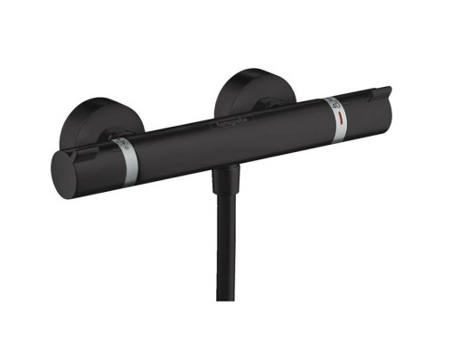 Hansgrohe Ecostat Смеситель для душа, настенный, термостатический, цвет: черный матовый. 13116670 Hansgrohe Ecostat Смеситель для душа, настенный, термостатический, цвет: черный матовый. 13116670