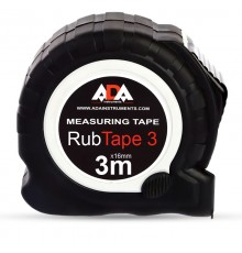 Рулетка ударопрочная ADA RubTape 3 с полимерным покрытием ленты (сталь, с двумя СТОПами, 3 м)
