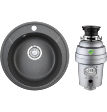 Комплект Мойка кухонная Granula Standart 4802, графит + Измельчитель Zorg Inox D ZR-38 D