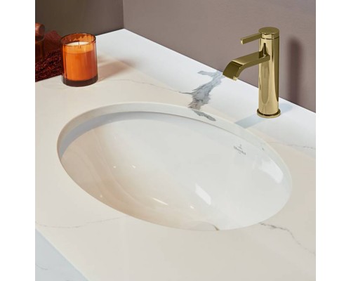 VilleroyBoch Evana Раковина 50х35х22см., без отв., встраиваемая под столешницу, с переливом, с крепежом, цвет: альпийский белый. 61470001