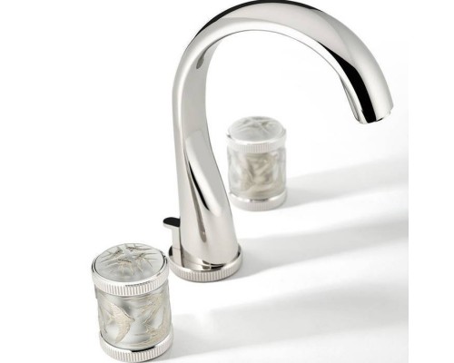 THG Hirondelles Platinum Stamped Смеситель для раковины, 3 отв., цвет: Polished nickel. A4K-B01-151