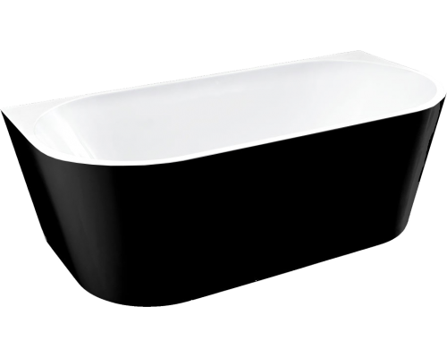 Акриловая ванна Vincea VBT-421-1700MB 170x80 см, овальная, с ножками, со сливом-переливом, черная матовая