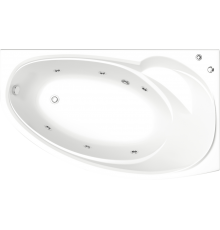 Акриловая ванна Bas Флорида R 160x100 см, угловая, с гидромассажем, с каркасом, асимметричная