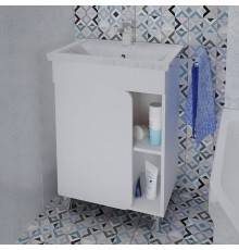 Тумба с раковиной 1MarKa Nuvo 60Н напольная, белый глянец