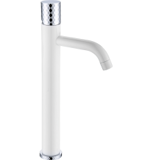 Смеситель для раковины Boheme Stick 122-WCR white diamond chrome