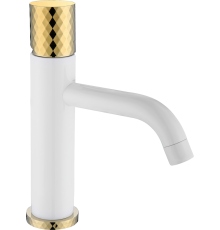 Смеситель для раковины Boheme Stick 121-WG white diamond gold