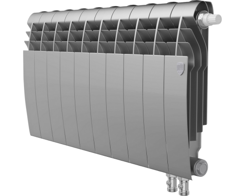 Радиатор биметаллический Royal Thermo BiLiner 350 VR, 10 секций, silver satin