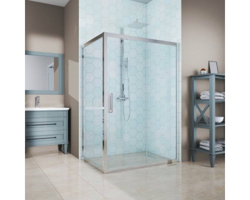 Душевой уголок Kubele DE019 R-CLN-CH 120х80 см, профиль хром