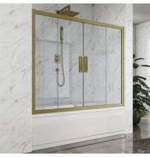 Шторка на ванну Kubele DE019 P4-CLN-BR 150х150 см, профиль бронза