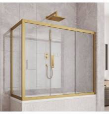 Шторка на ванну Kubele DE019 PR3-CLN-BR, 170х75 см, профиль бронза
