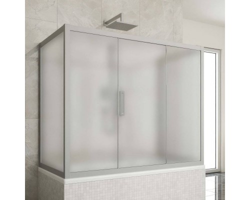 Шторка на ванну Kubele DE019 P3U-MAT-MT, 170х75 см, профиль матовый хром