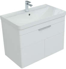 Тумба с раковиной Aquanet Ирис new 80 подвесная, 1 ящик, 2 дверцы