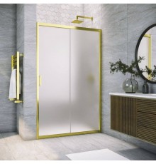 Душевая дверь в нишу Vegas Glass ZP Tur Novo h1900 130 09 10 профиль золото, стекло сатин