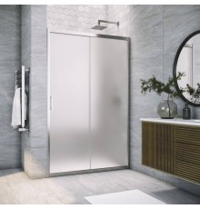 Душевая дверь в нишу Vegas Glass ZP Tur Novo h1900 140 08 10 профиль глянцевый хром, стекло сатин