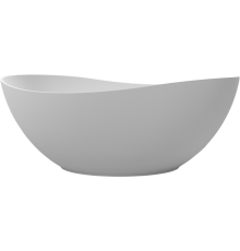 Ванна из искусственного камня WHITECROSS Ruby 170x75 см, отдельностоящая, овальная, с донным клапаном, белая матовая