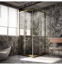 Душевой уголок Veconi Premium Trento PTC-20G 110x90, профиль брашированное золото, стекло прозрачное
