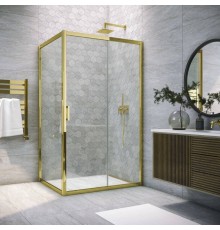 Душевой уголок Vegas Glass ZP+ZPV Tur Novo h1900 100*70 09 01 профиль золото, стекло прозрачное