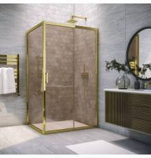 Душевой уголок Vegas Glass ZP+ZPV Tur Novo h1900 100*100 09 05 профиль золото, стекло бронза
