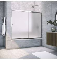 Шторка на ванну Vegas Glass ZV Tur Novo 180 08 10 профиль глянцевый хром, стекло сатин