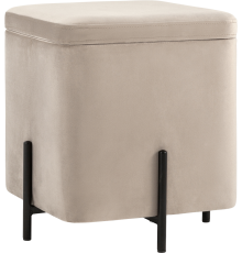 Пуф Stool Group Грейс с ящиком, серо-бежевый, черный