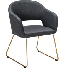 Стул R-Home Oscar Link рогожка dark grey, ножки золото